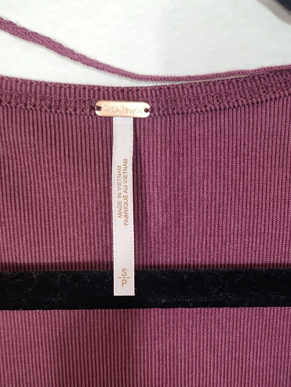 Free People Tie The Knot Top Size S Maroon Puff Sleeve Front Tie OB1054017 Boho